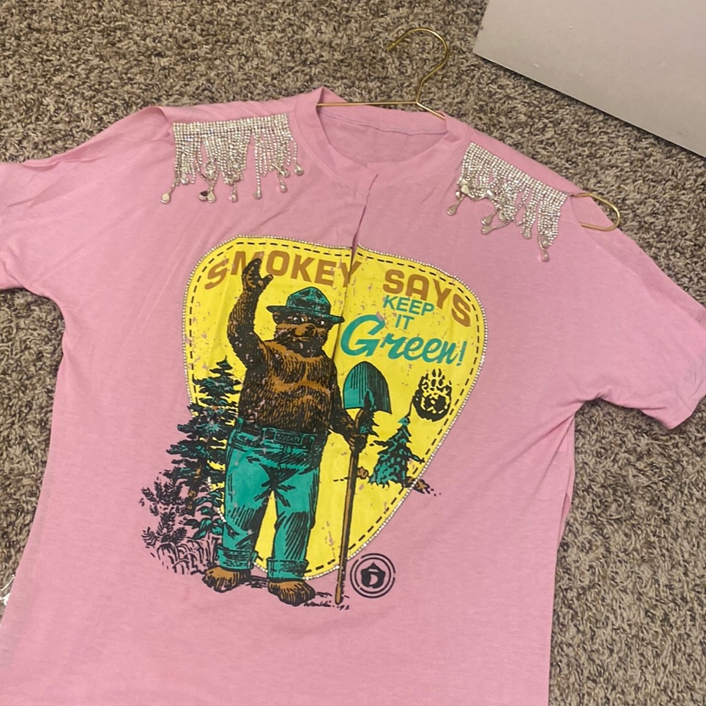 Custom bling tassels graphic tee